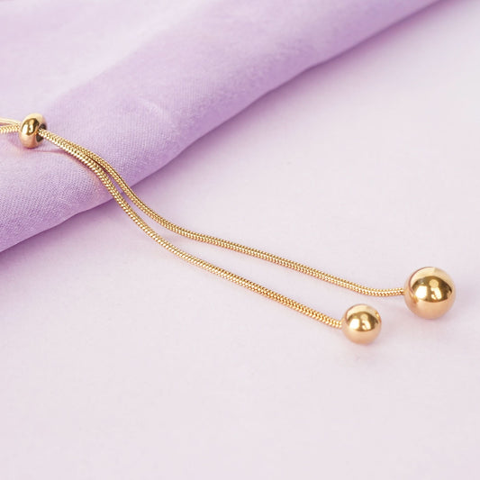 Minimal Pull Ball Gold Necklace