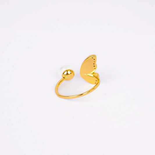 Premium Butterfly Wing Pearl Ring
