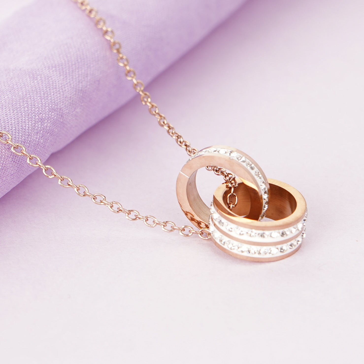 Rose Gold Ring Pendant Necklace