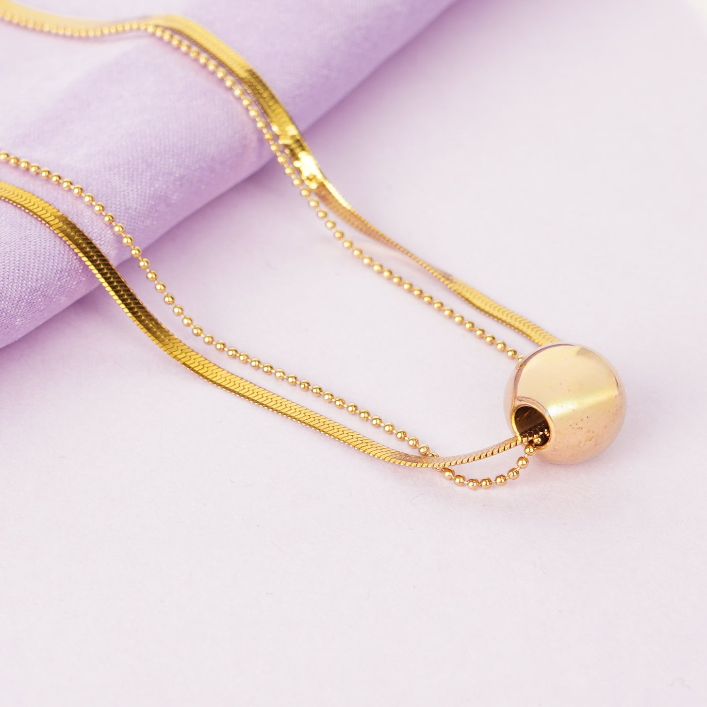 Golden Orbit Layered Necklace