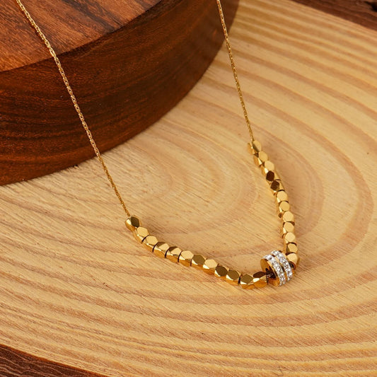 Geometric Diamond-Bead Necklace