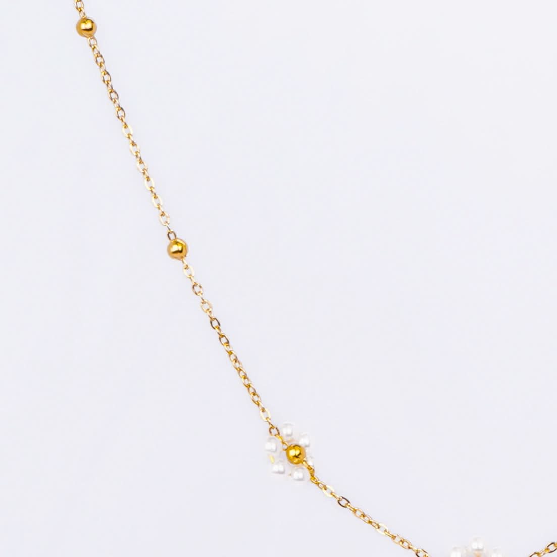 Golden Pearl Blossom Necklace
