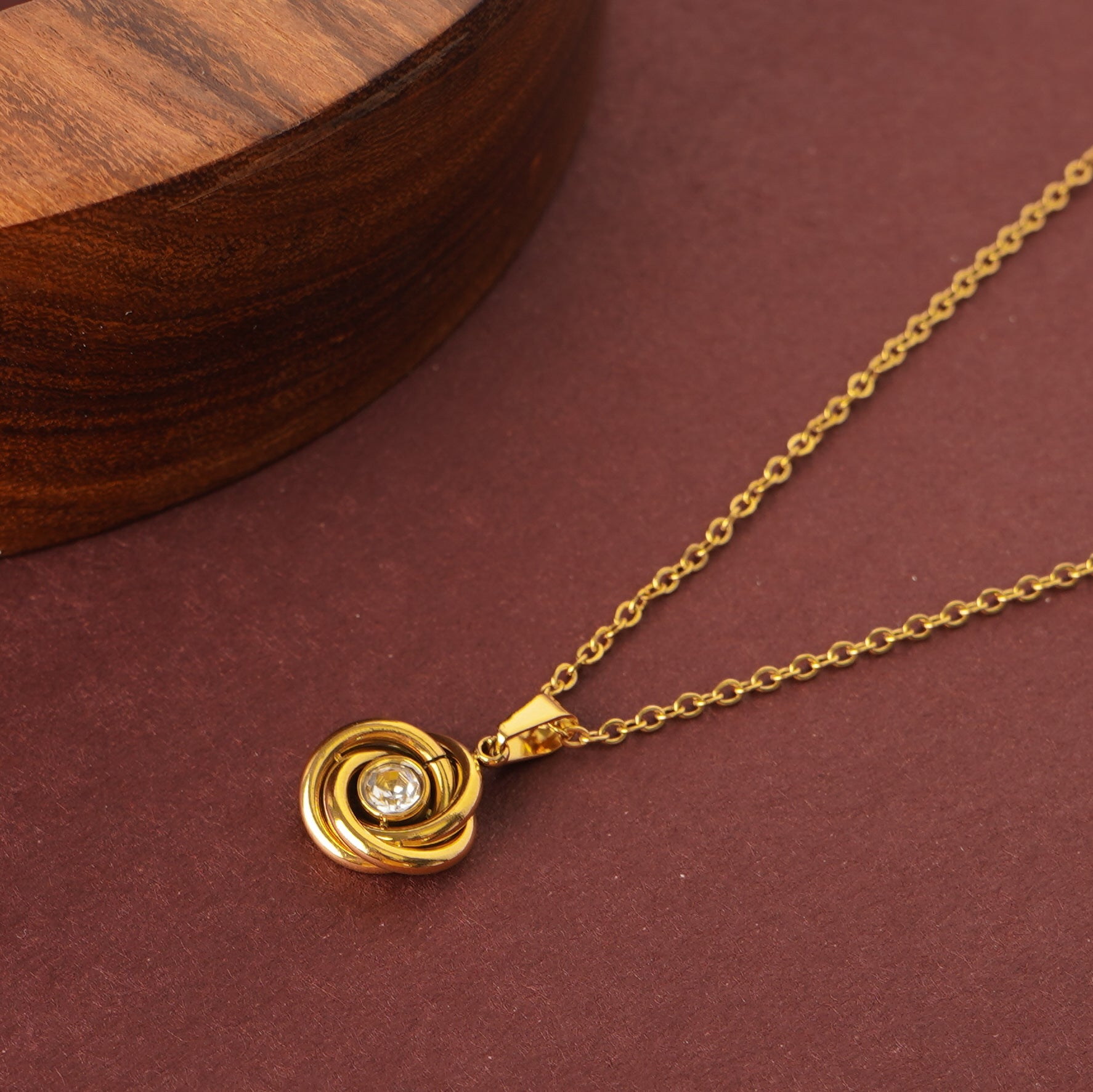 Golden Solace Zircon Necklace