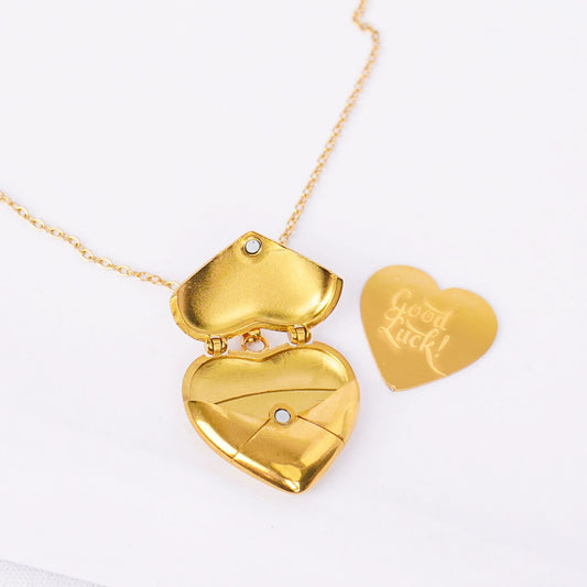 Golden Heart Lock Necklace