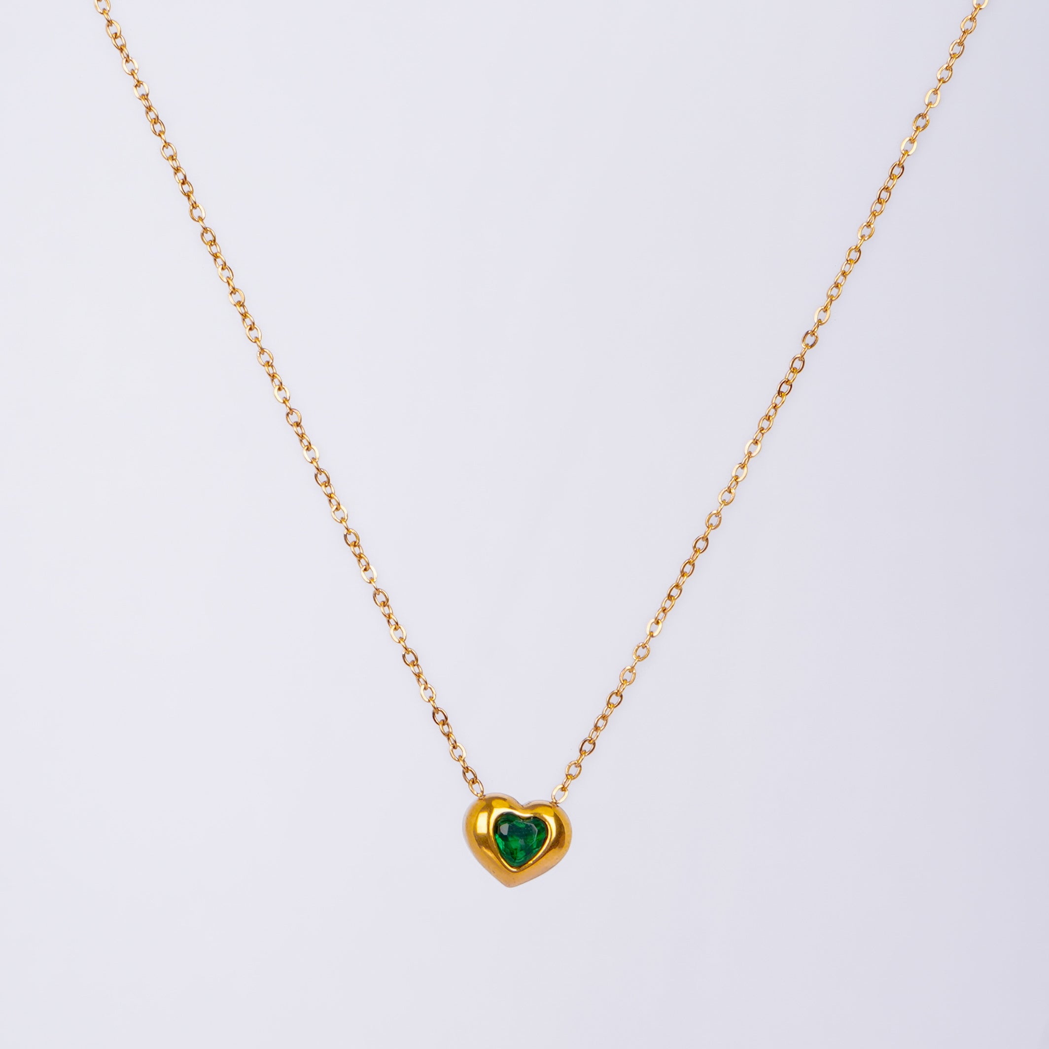 Rose Light Green Heart Necklace