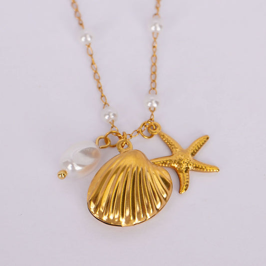Starfish Shell Pendant Necklace