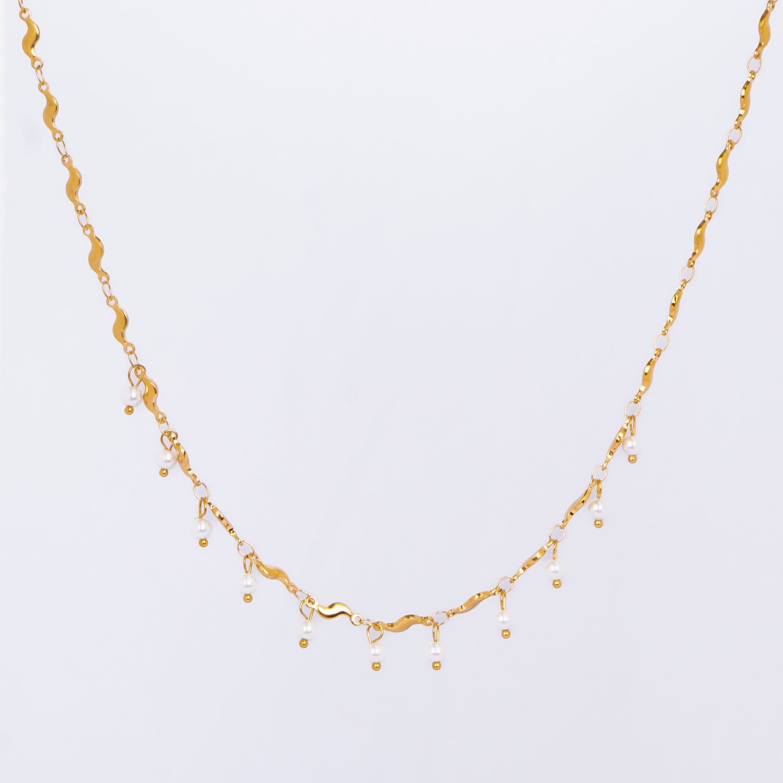 Golden Pearl Drop Necklace