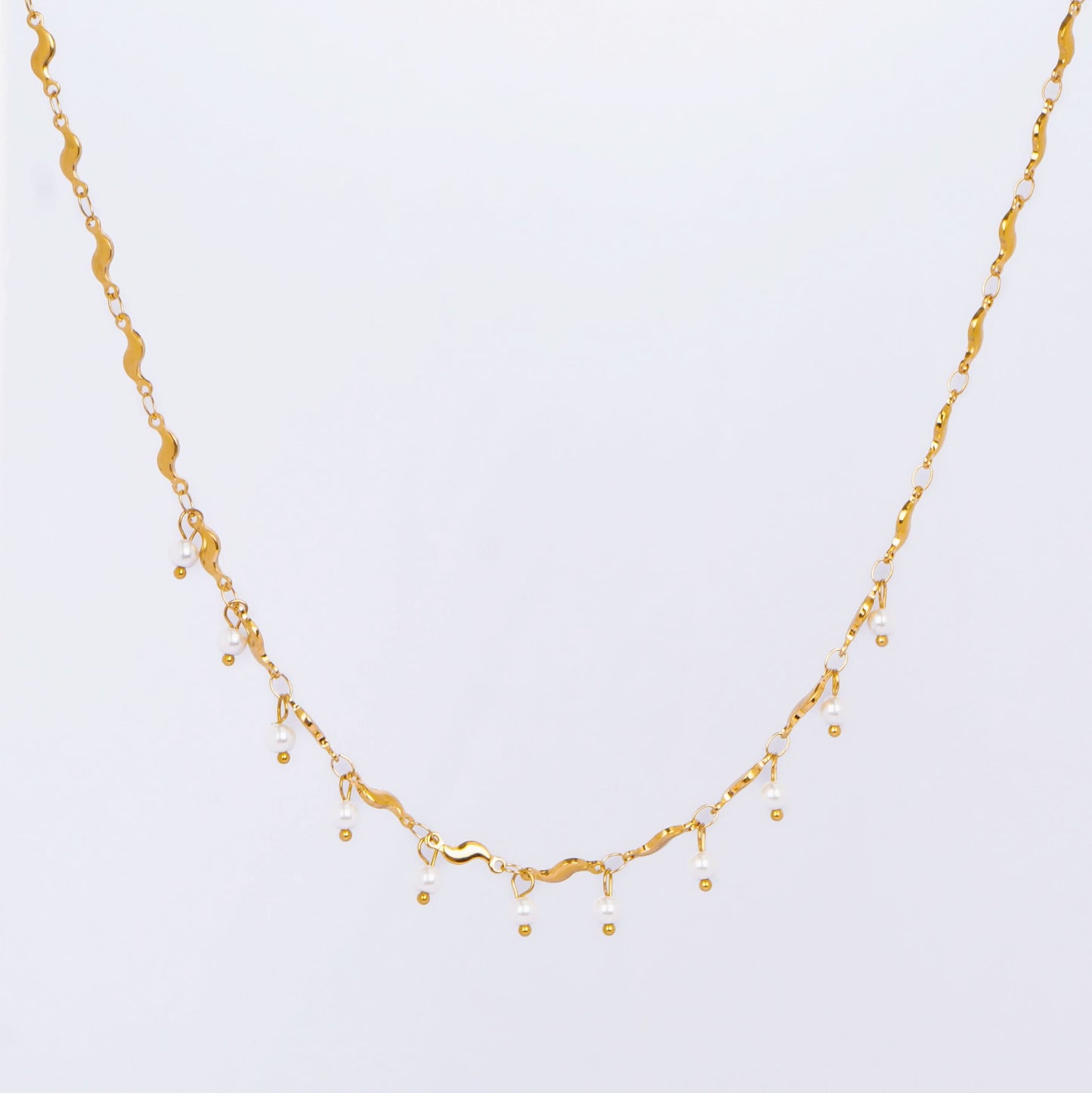 Golden Pearl Drop Necklace