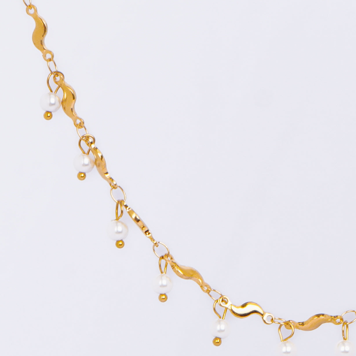 Golden Pearl Drop Necklace