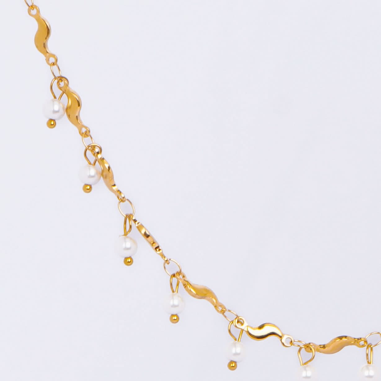 Golden Pearl Drop Necklace