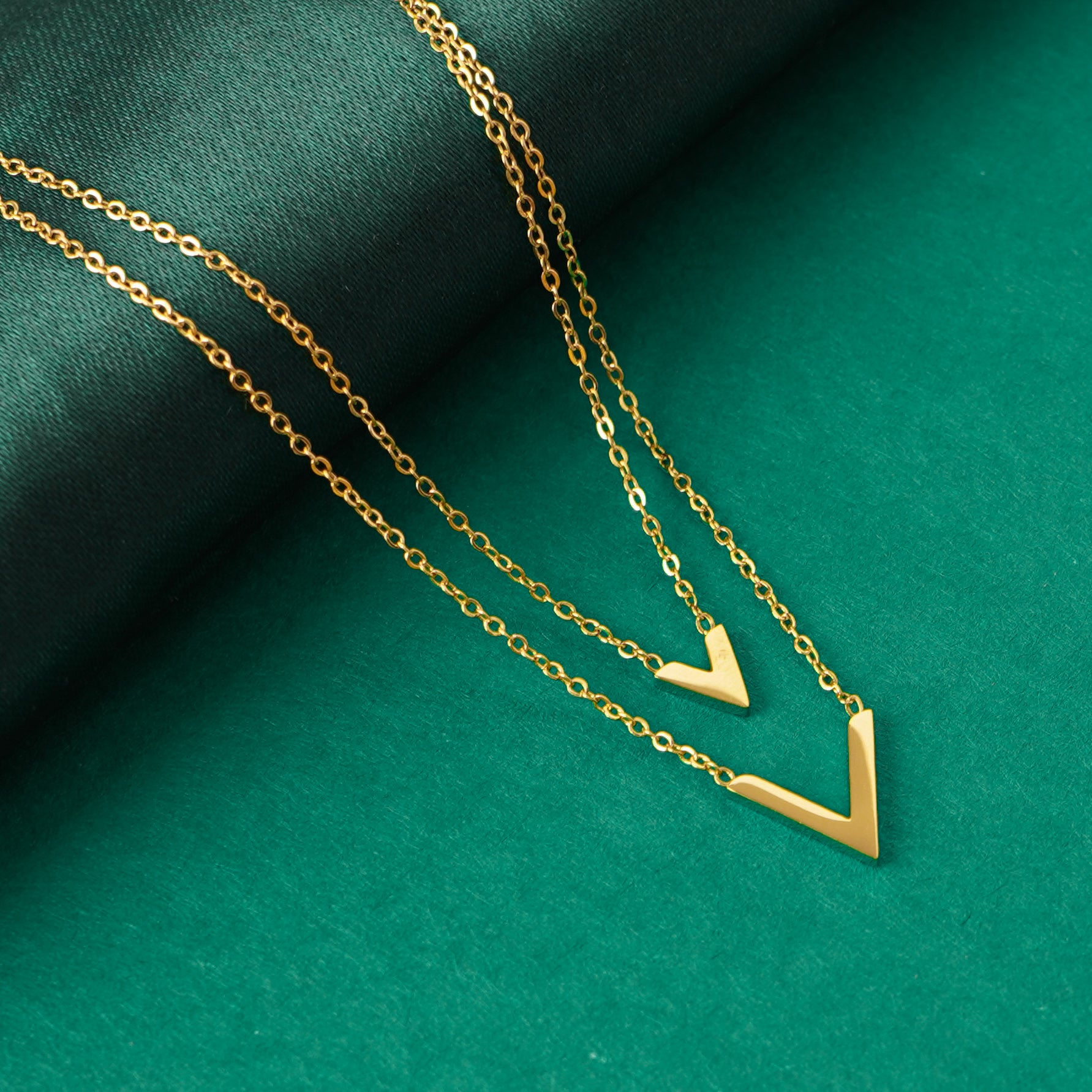Golden Initial Charm Necklace