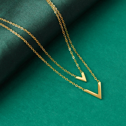 Golden Initial Charm Necklace