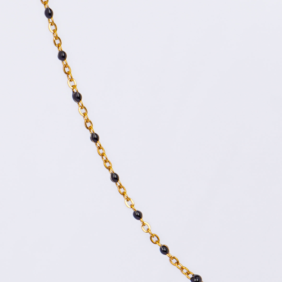 Black Geometric Gold Accent Necklace
