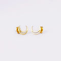 Double Crescent Moon Stud Earrings