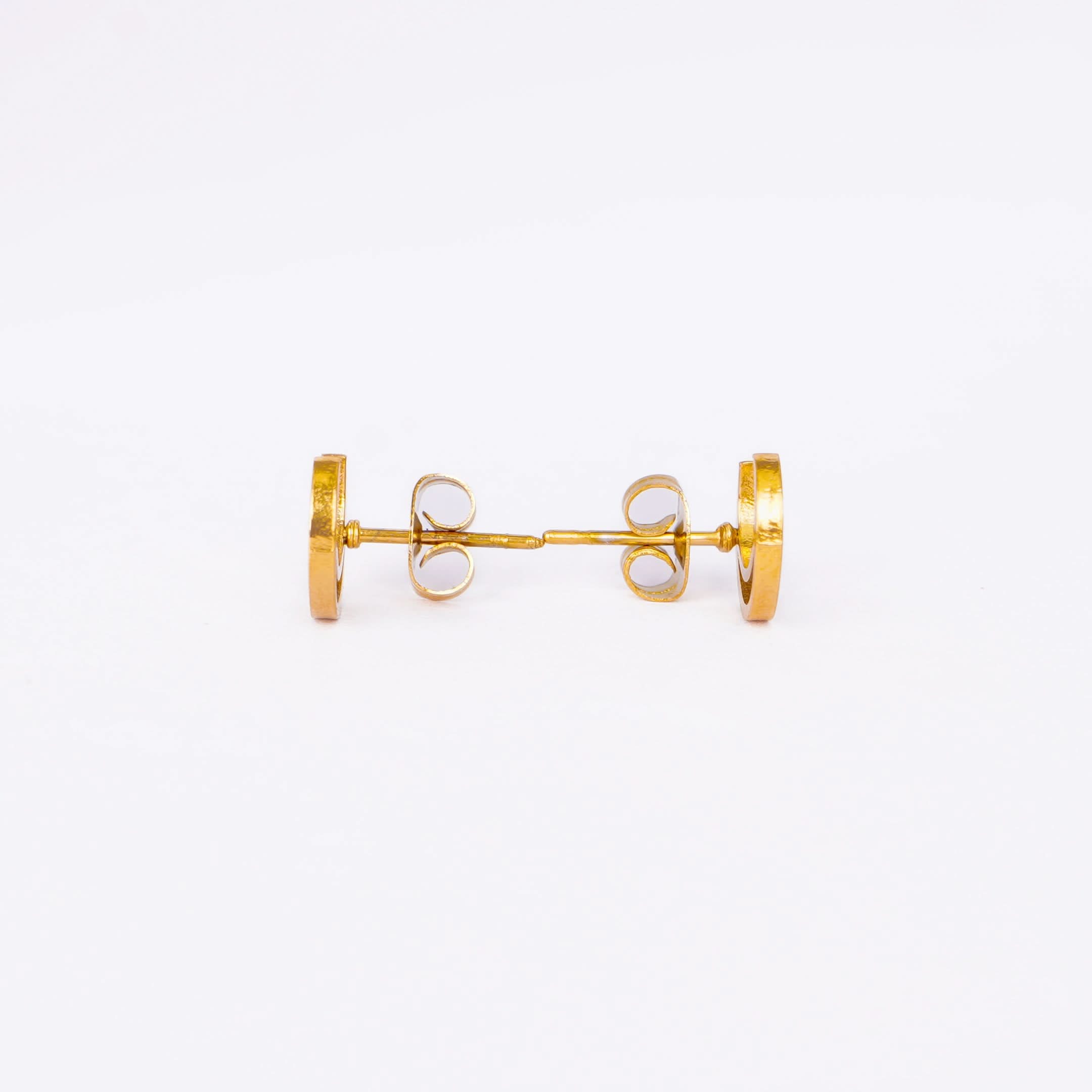 Double Crescent Moon Stud Earrings