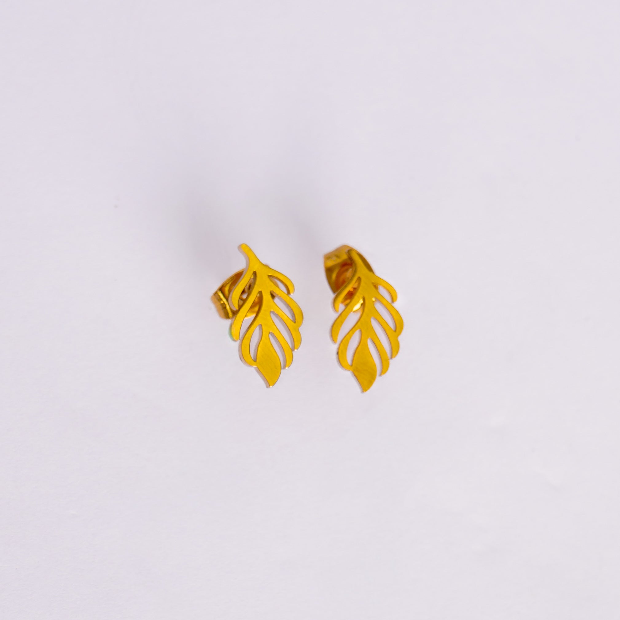 Minimal Leaf Stud Earrings
