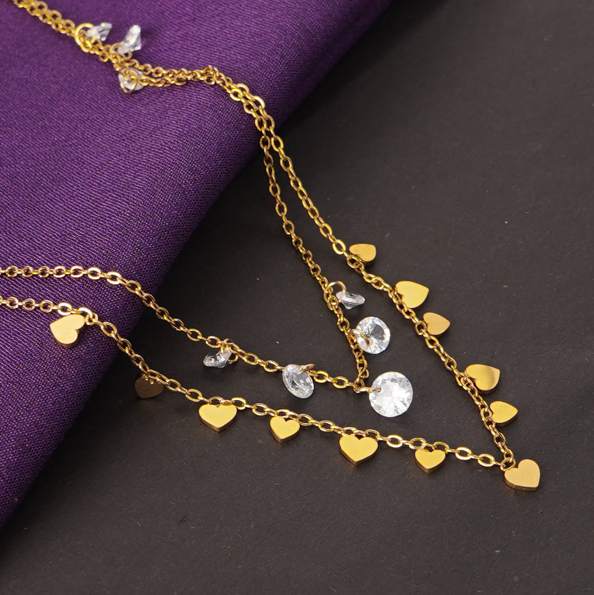 Heart Charm Gold Necklace