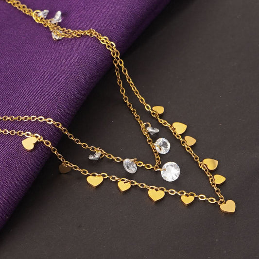 Heart Charm Gold Necklace