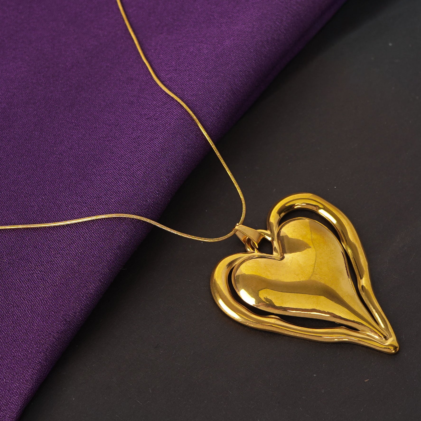 Golden Love Heart Necklace