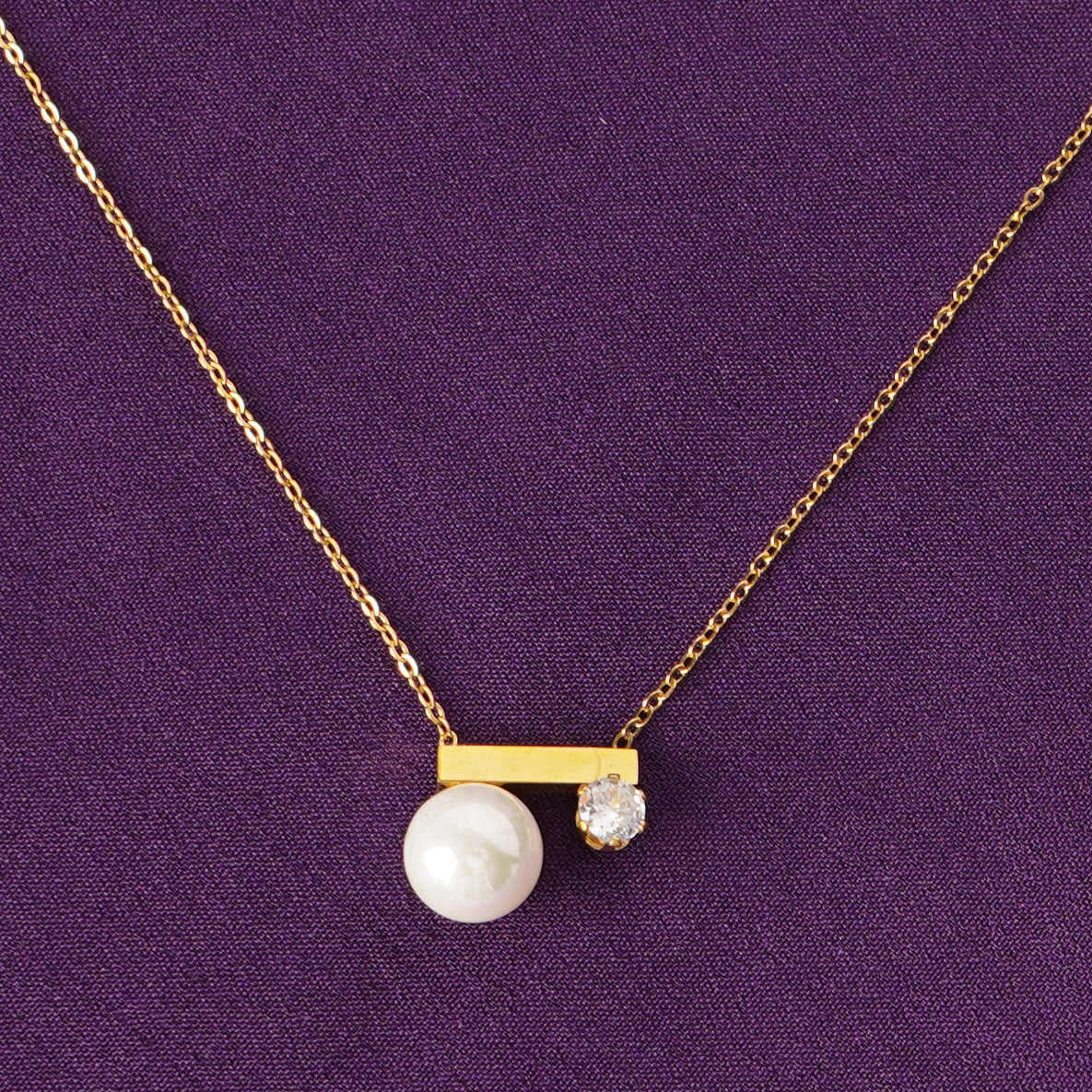 Golden Pearl Duo Necklace