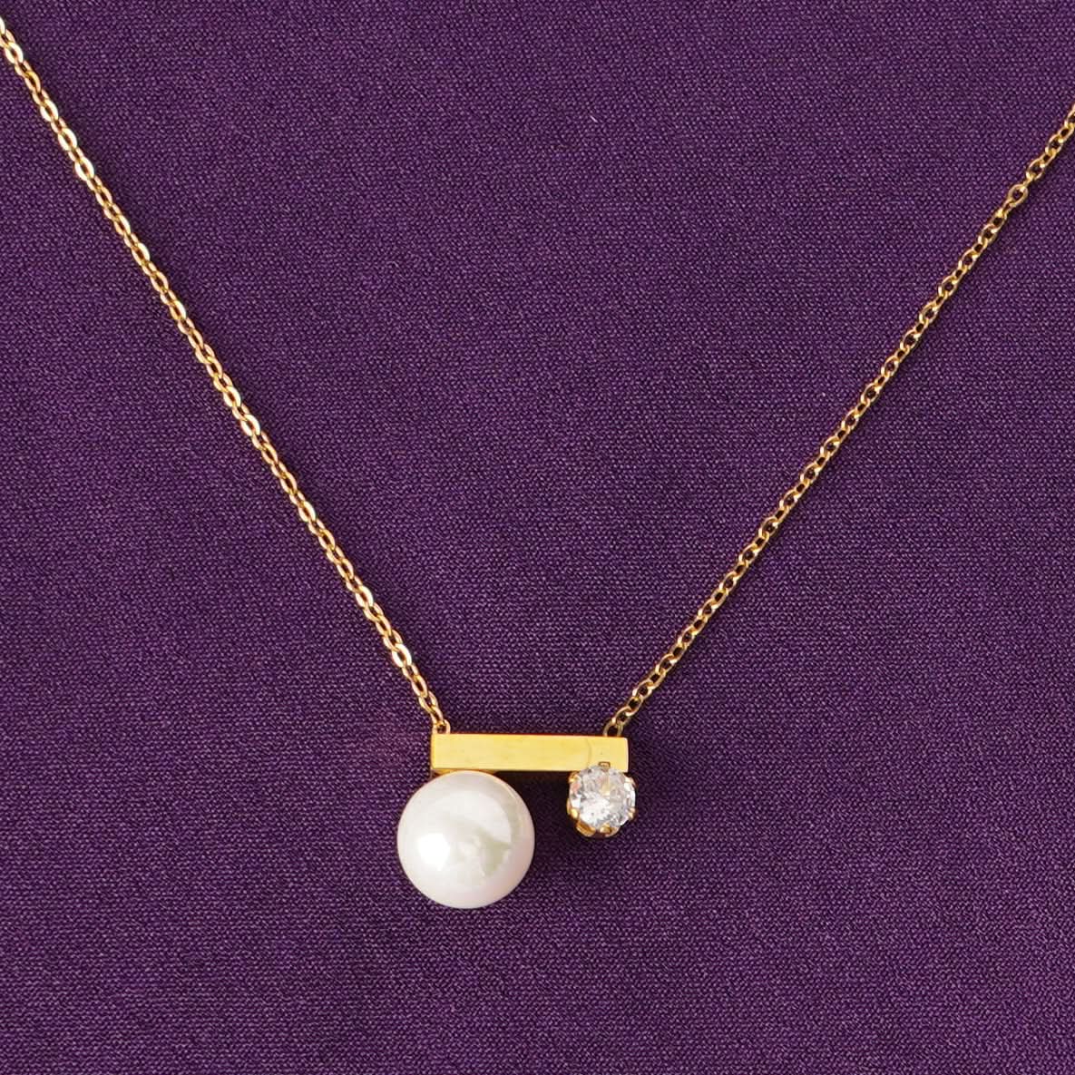 Golden Pearl Duo Necklace