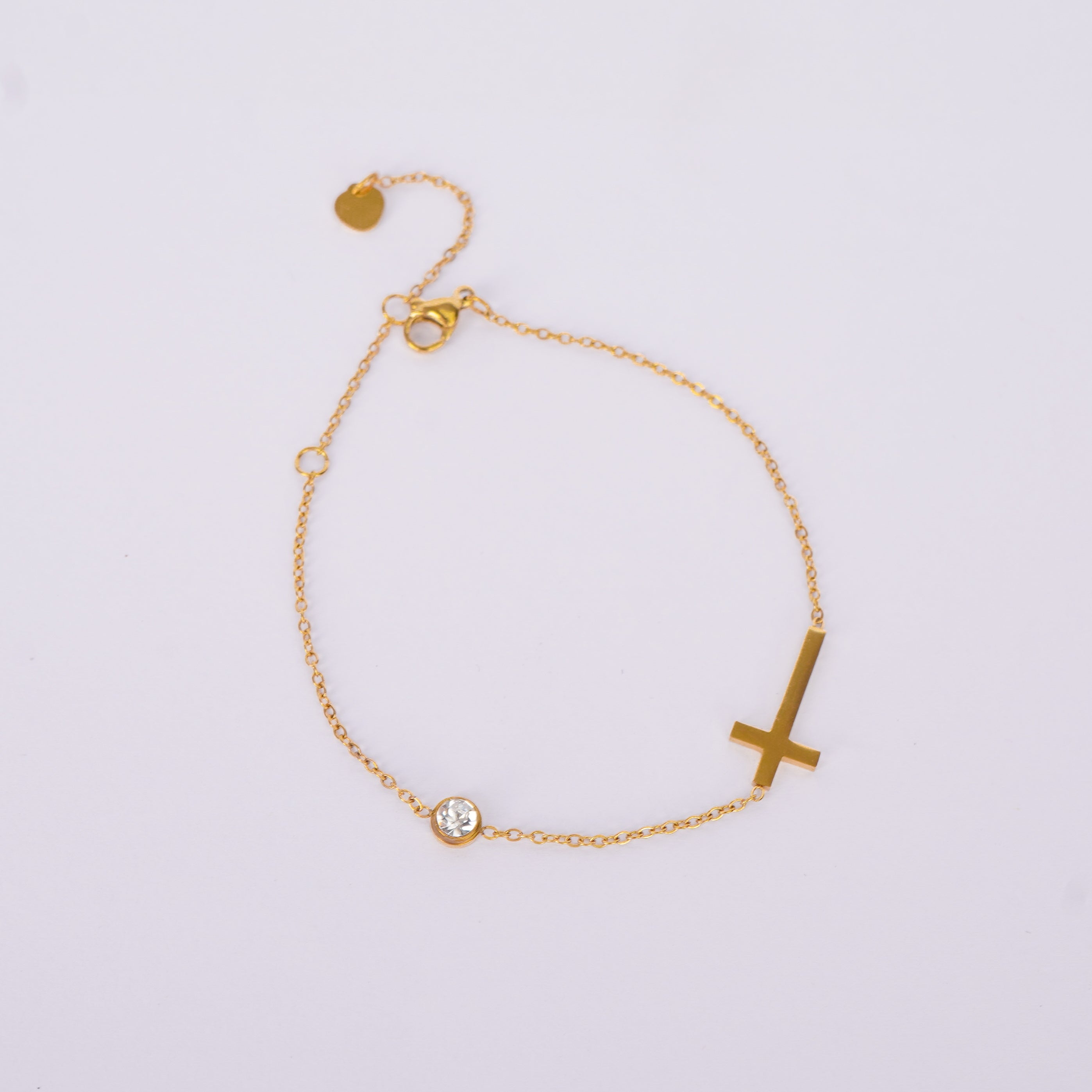 Zenvy Minimal Cross Drop Bracelet