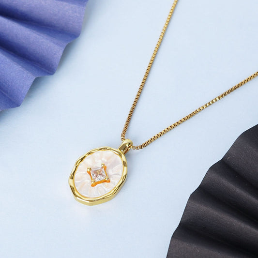 Luxe Mother Pearl Charm Necklace