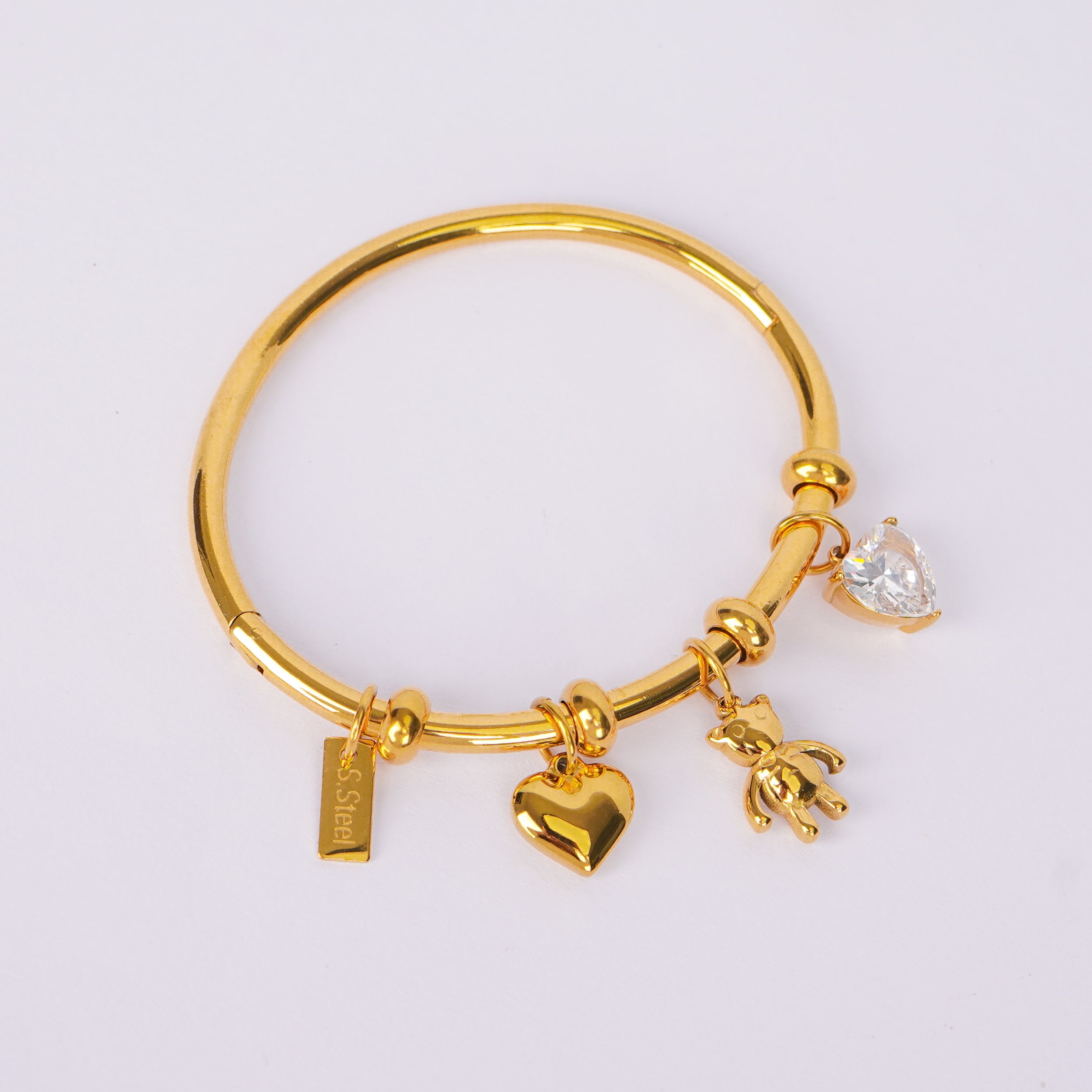 Cute Teddy & Heart Charm Bracelets