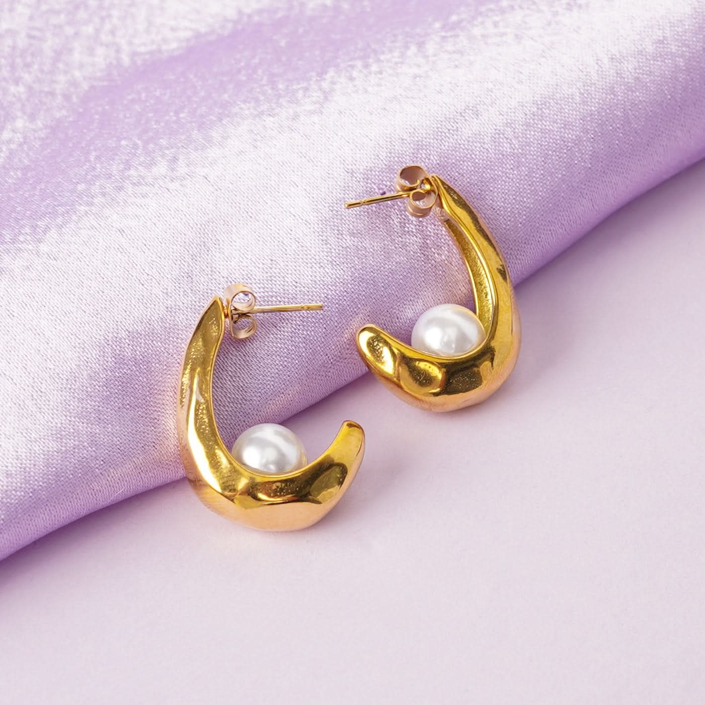Pearl Leaf Drop Earrings