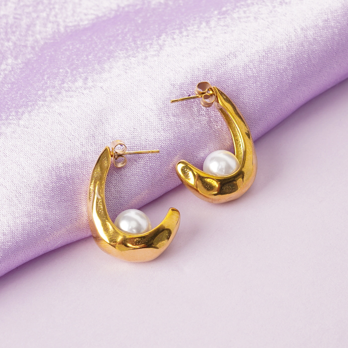 Pearl Leaf Drop Earrings