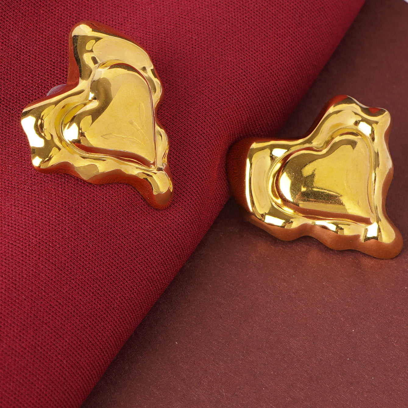 Luxe Heart Stud Earrings