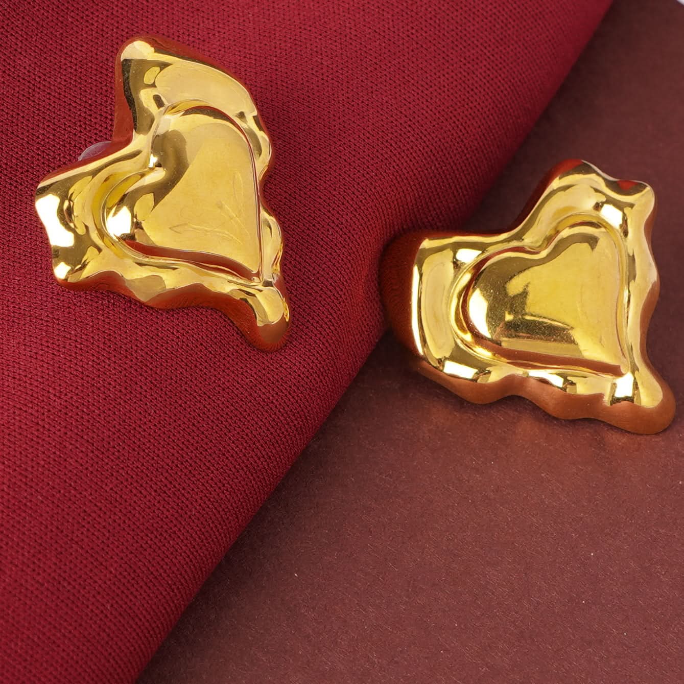 Luxe Heart Stud Earrings