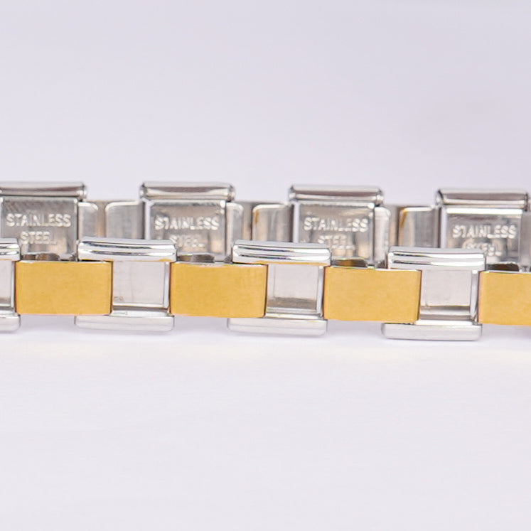 Gold & Silver Steel Link Bracelet