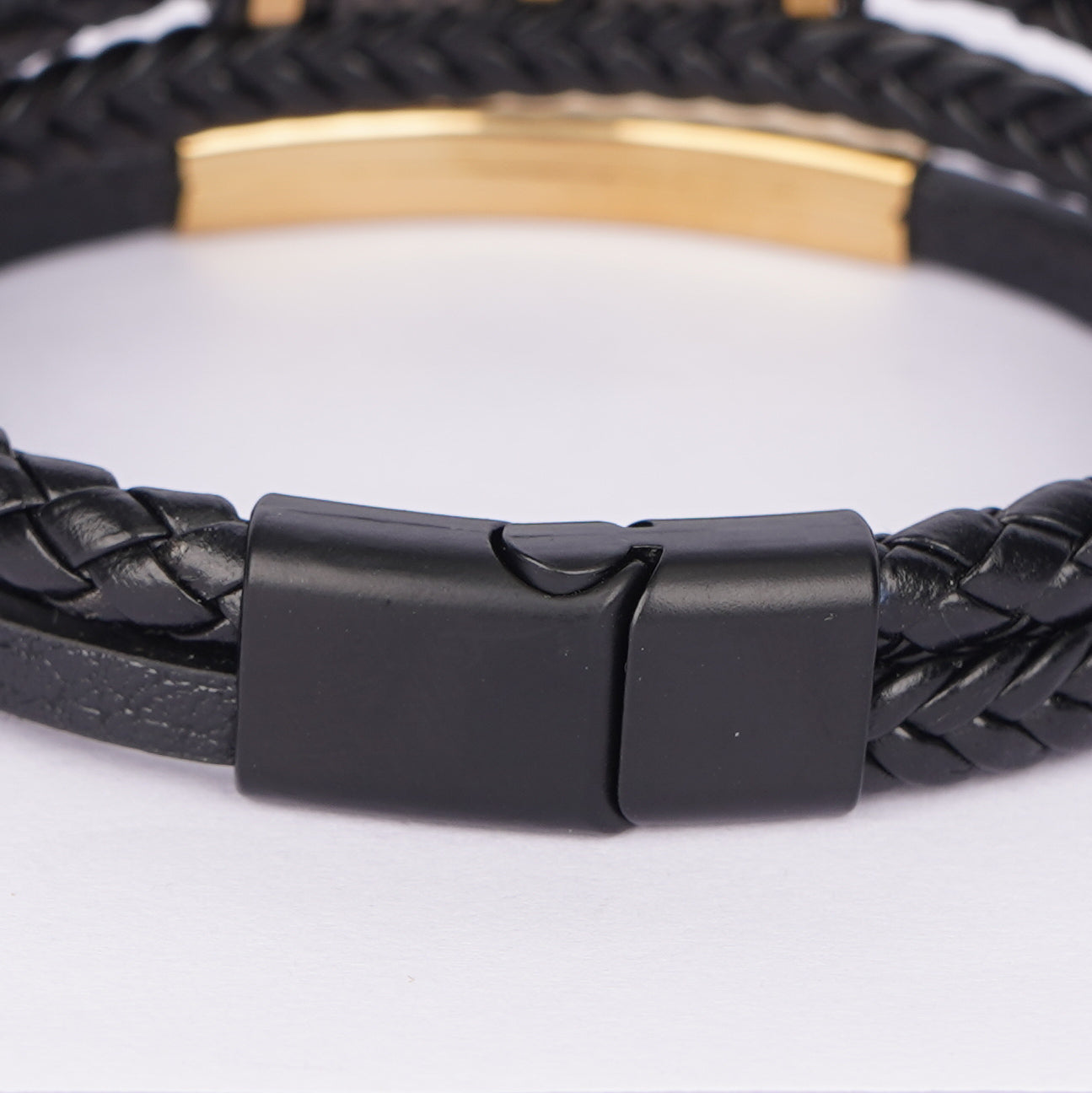 Royal Noir Leather Luxe Bracelet