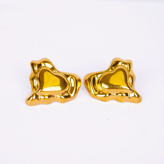 Luxe Heart Stud Earrings