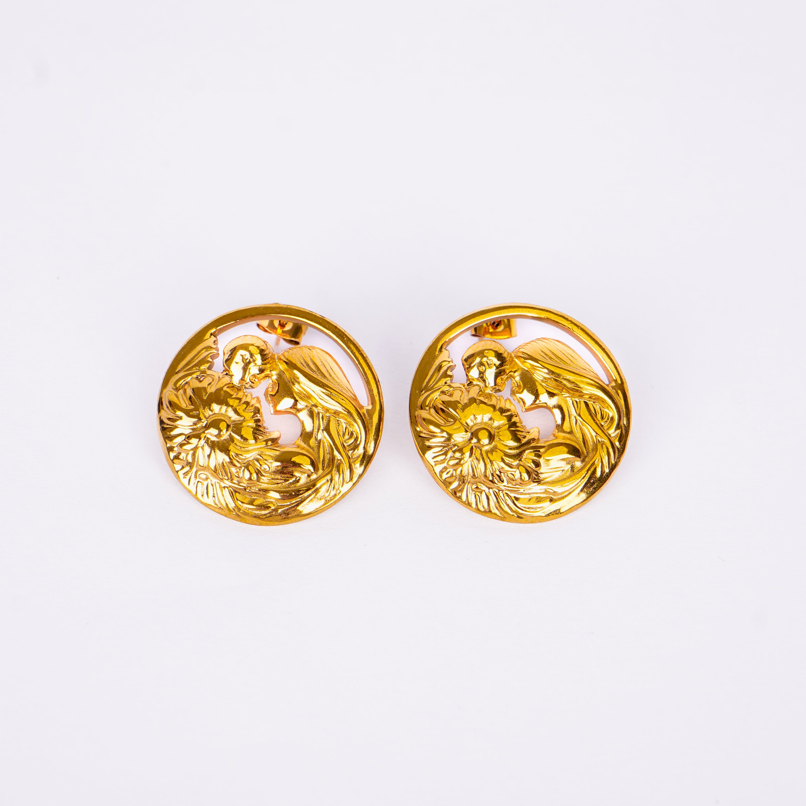 Vintage Gold Medallion Earrings