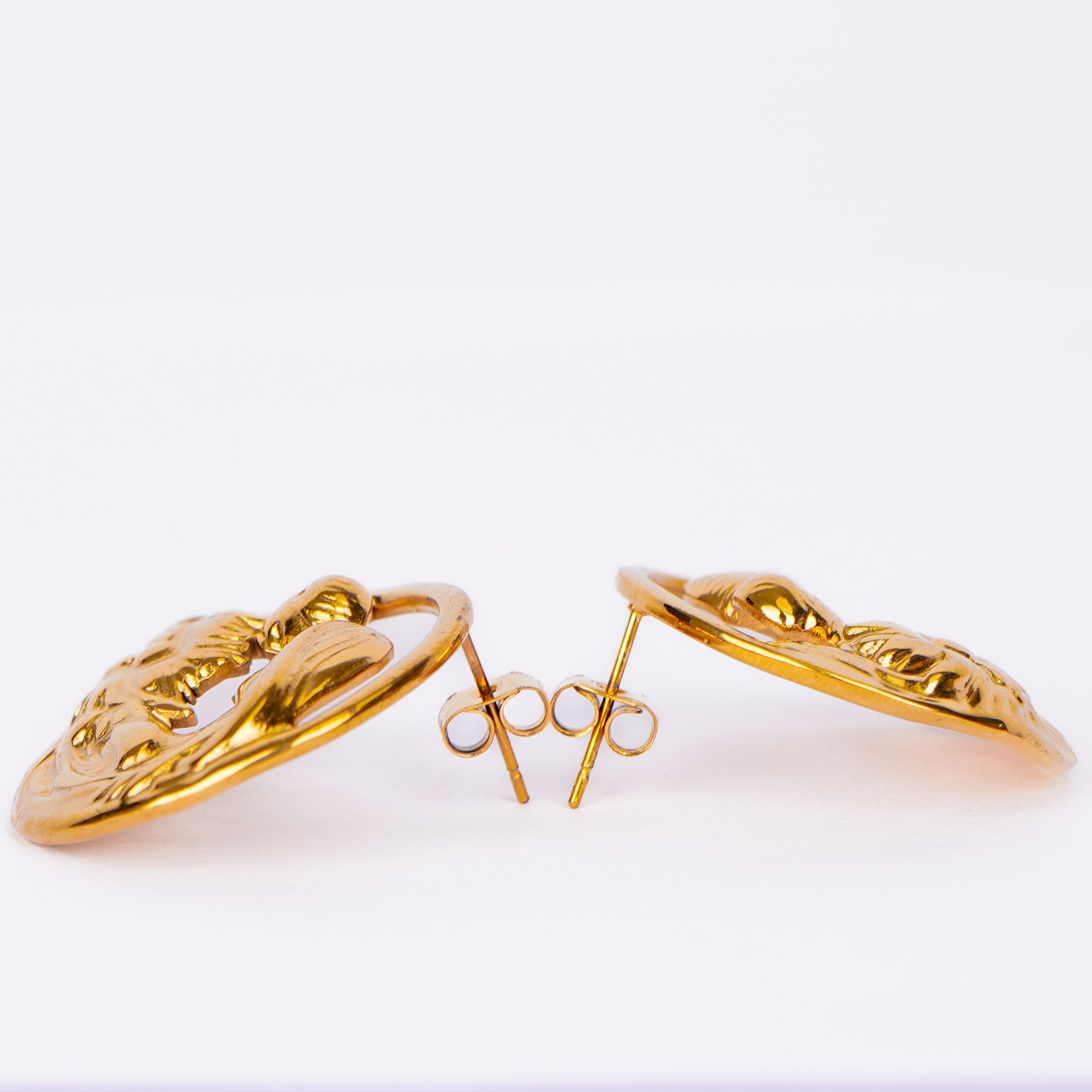 Vintage Gold Medallion Earrings