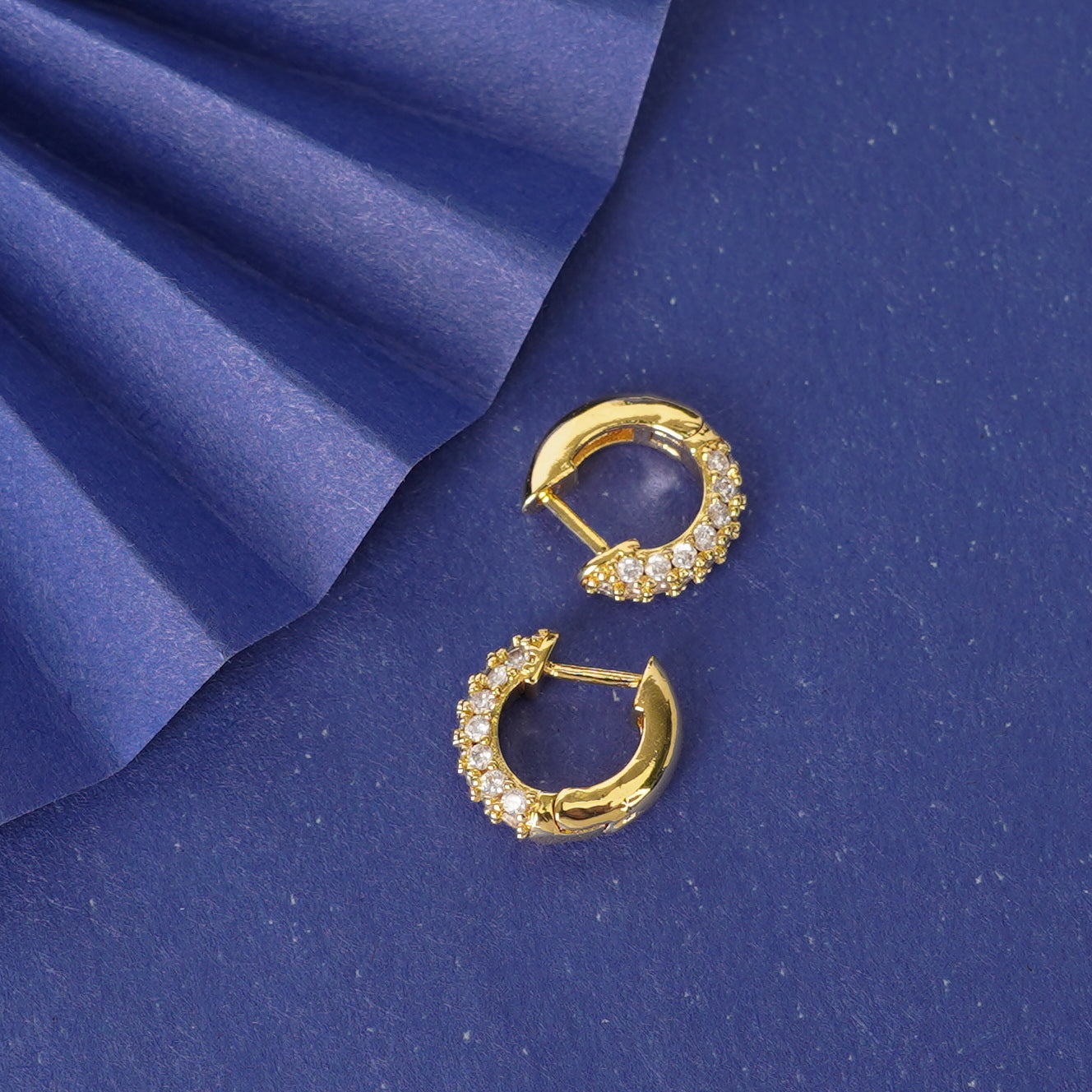 Pavé Zircon Mini Hoop Earrings