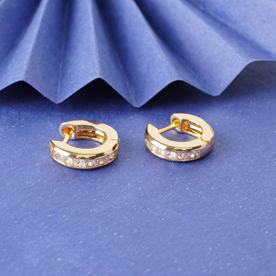 Textured Half-Hoop Stud Earrings