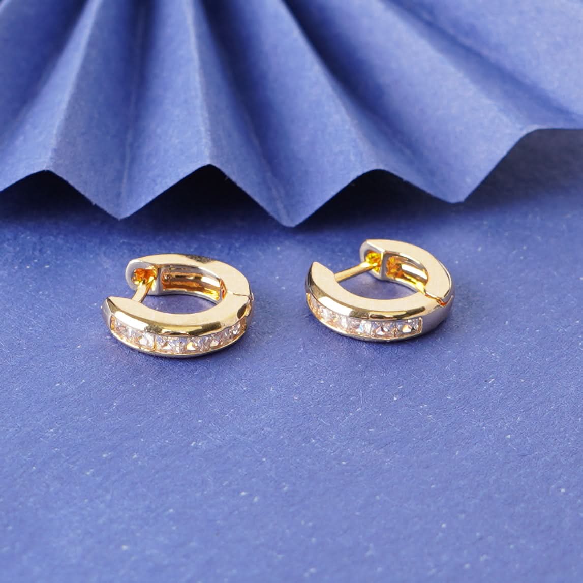 Textured Half-Hoop Stud Earrings