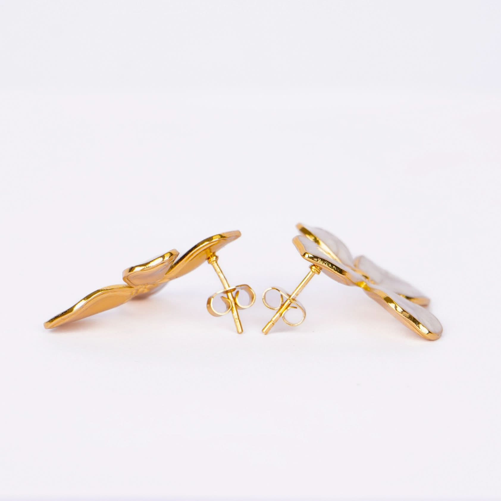 Minimal Floral Gold Earrings