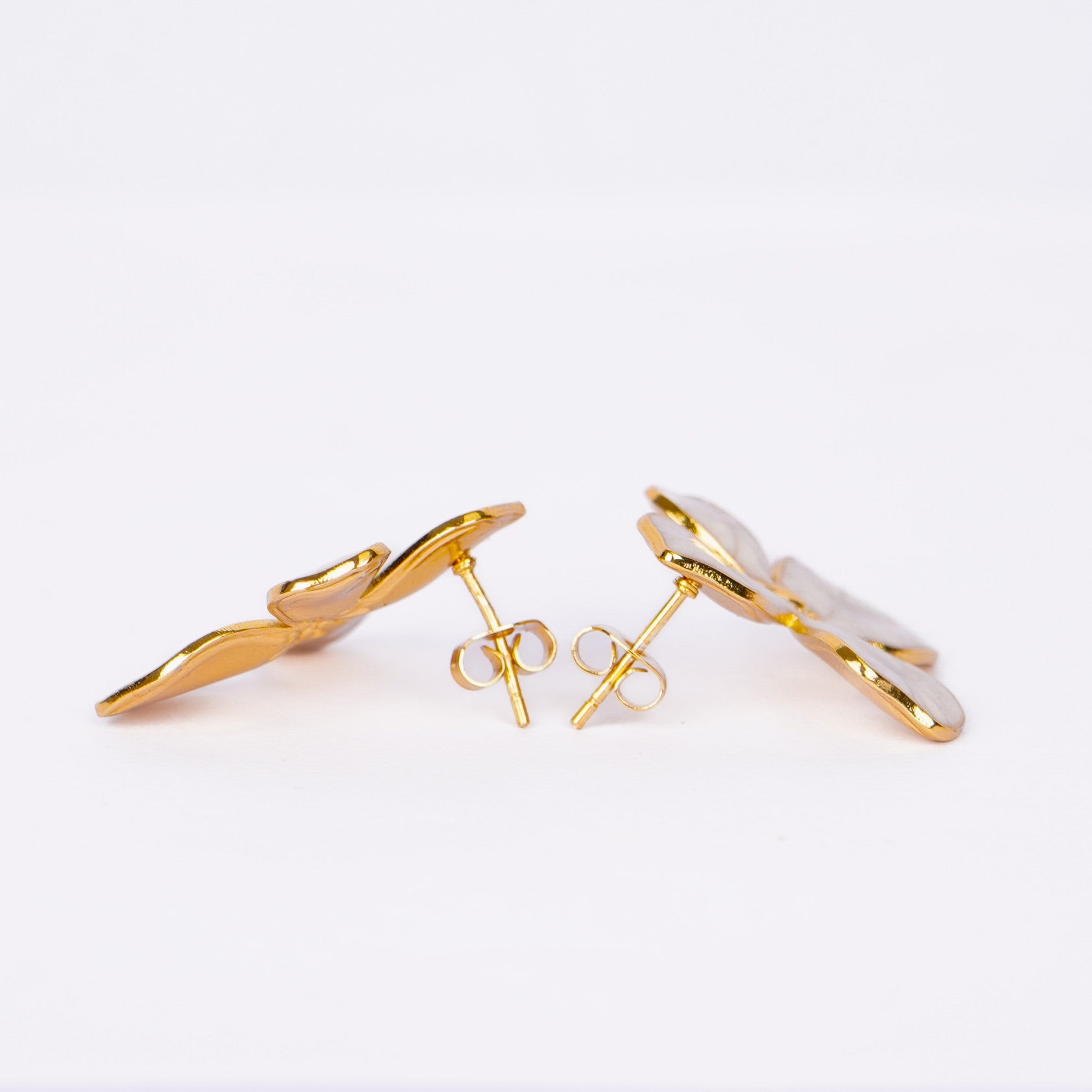 Minimal Floral Gold Earrings