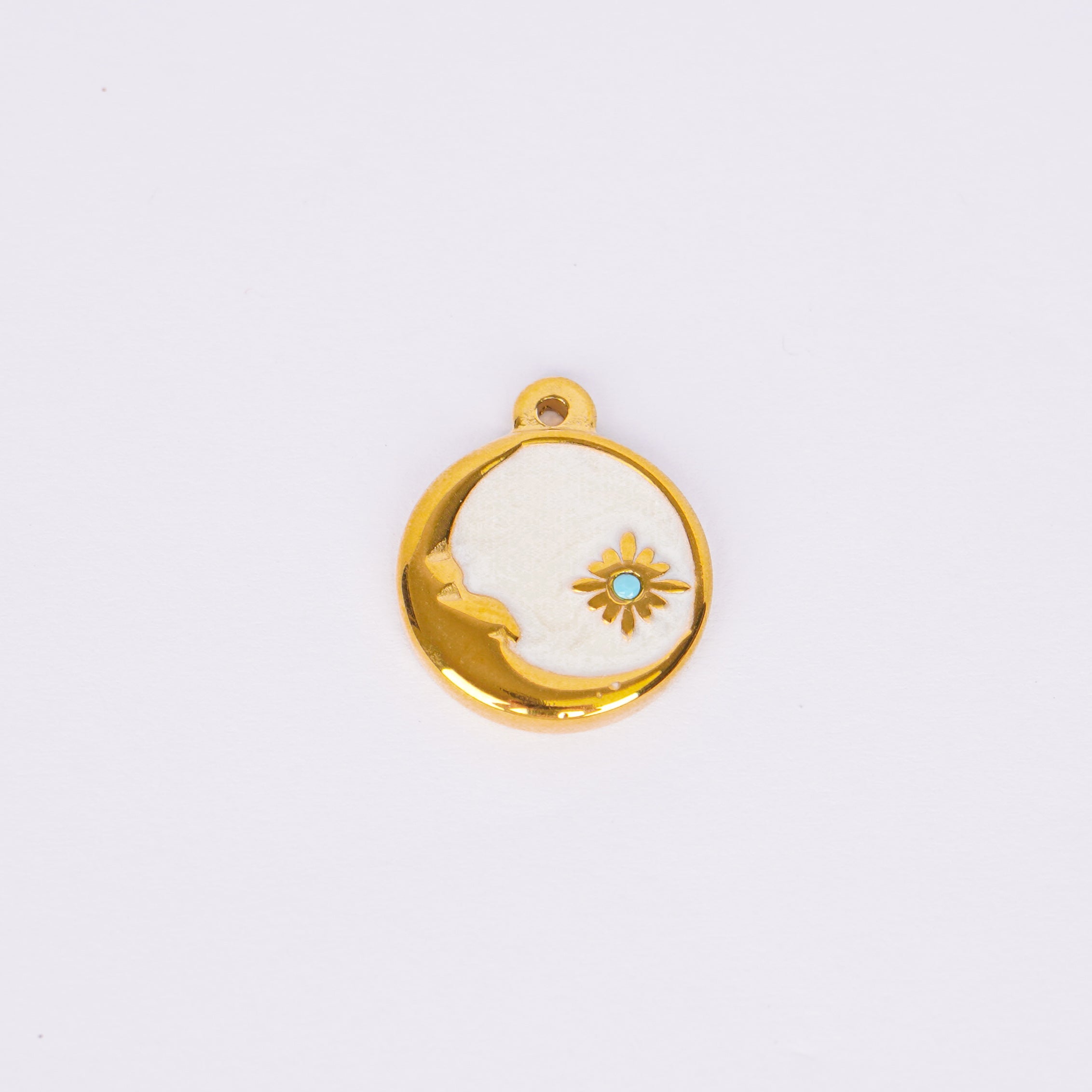 Floral Moon Gold Pendant