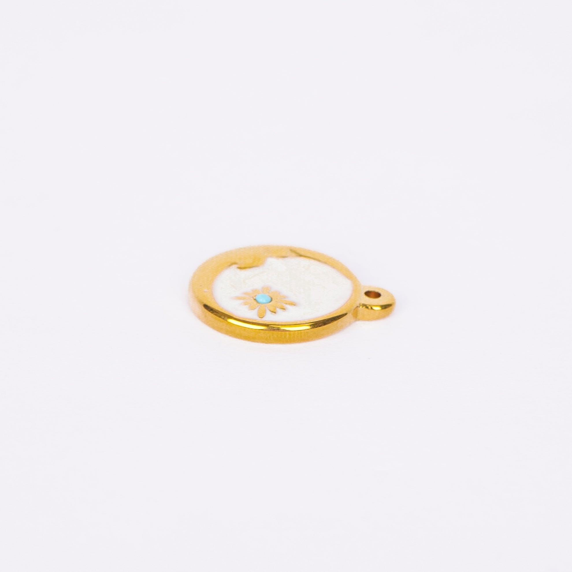 Floral Moon Gold Pendant