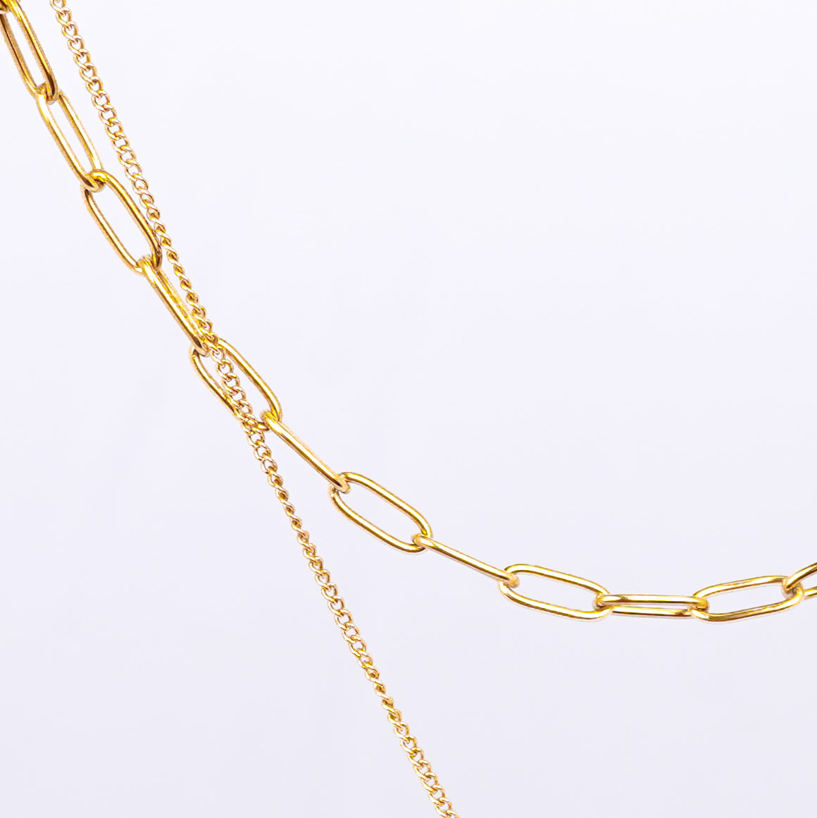 Pearl Heart Layered Chain Necklace