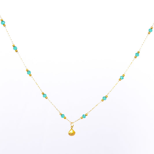 Gllora Oceana Shell Beaded Pendant Necklace