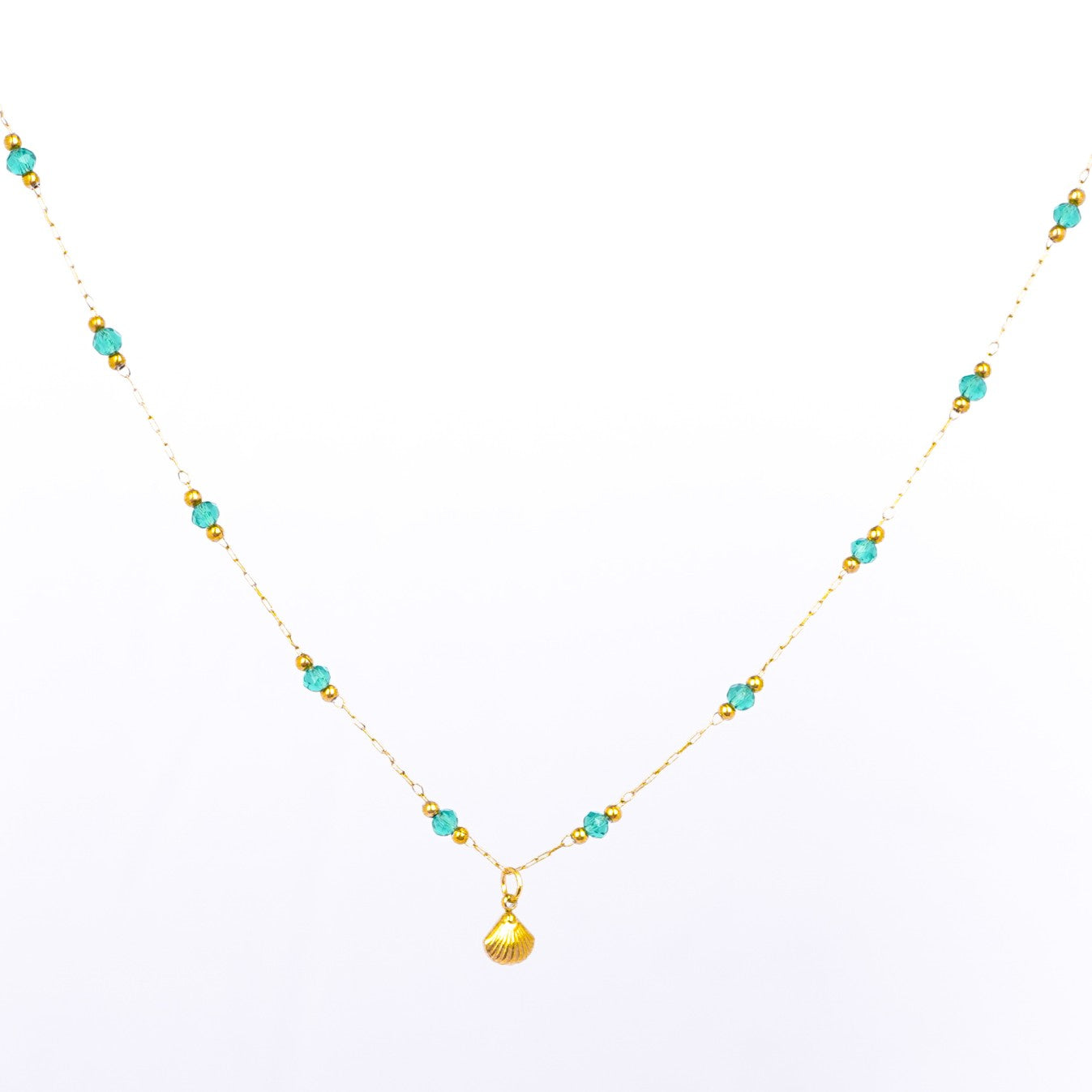 Flora Green Beaded Anklet and Necklace Set