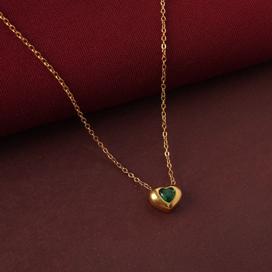 Rose Light Green Heart Necklace