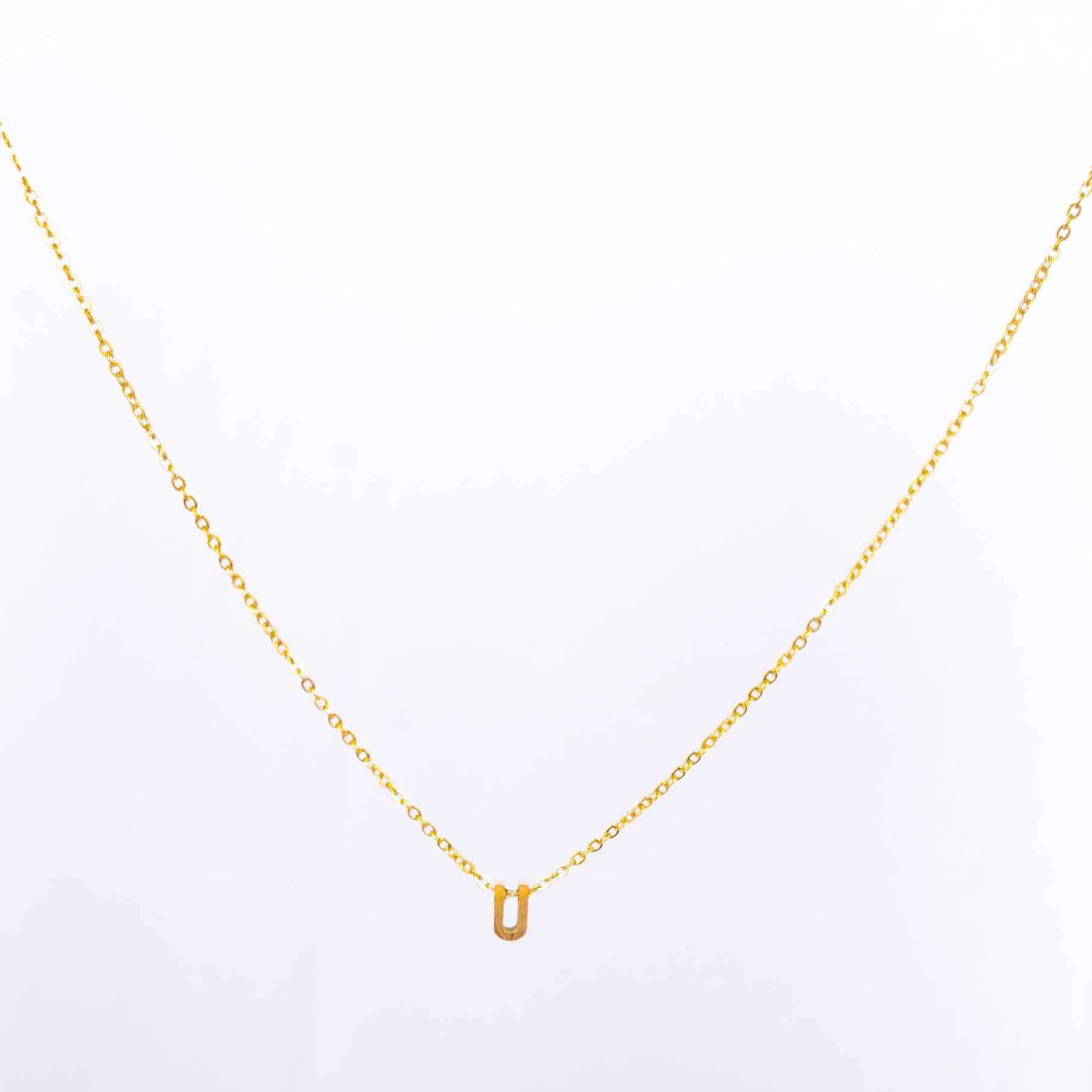 Gold Letter Pendant Necklace