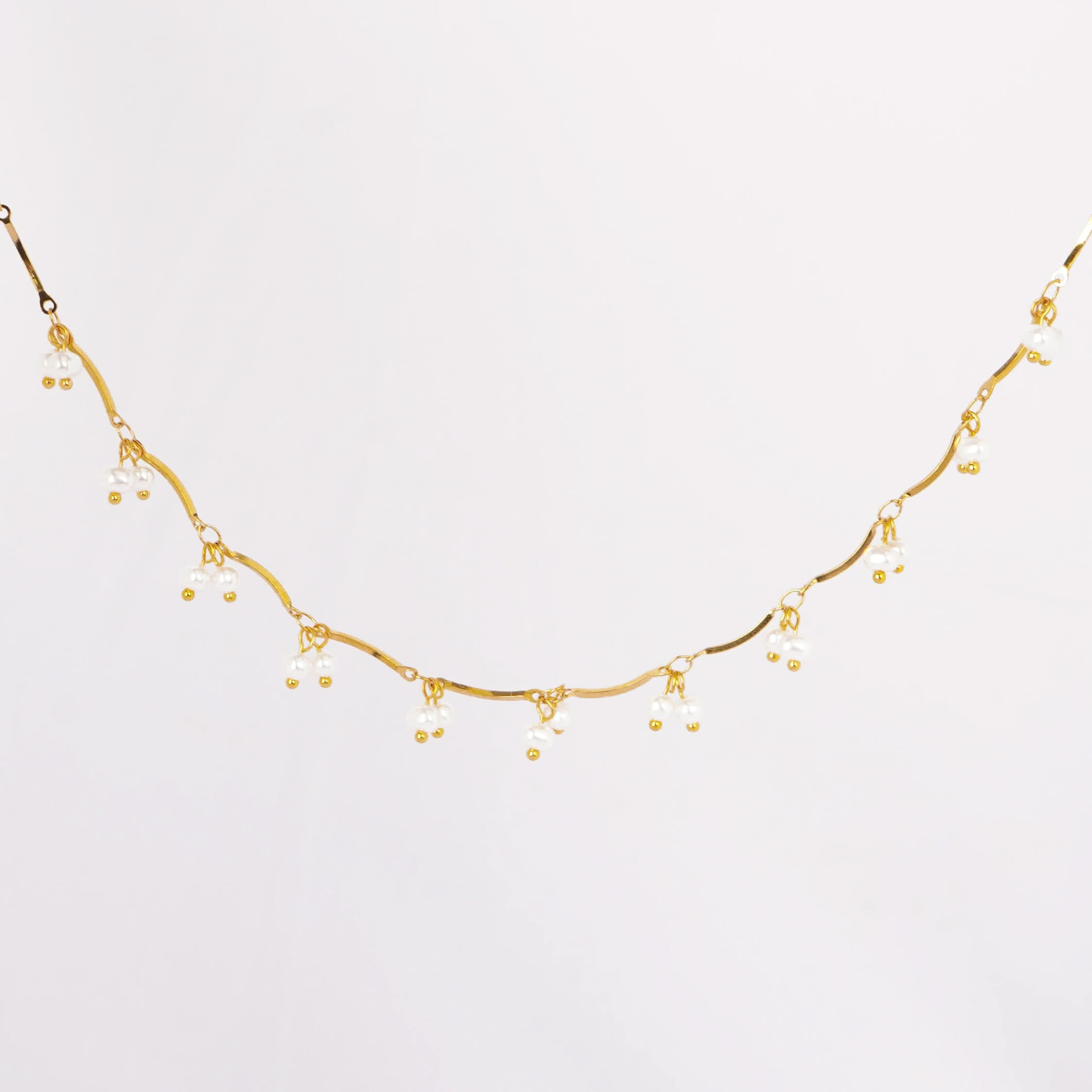 Golden Blossom Pearl Necklace